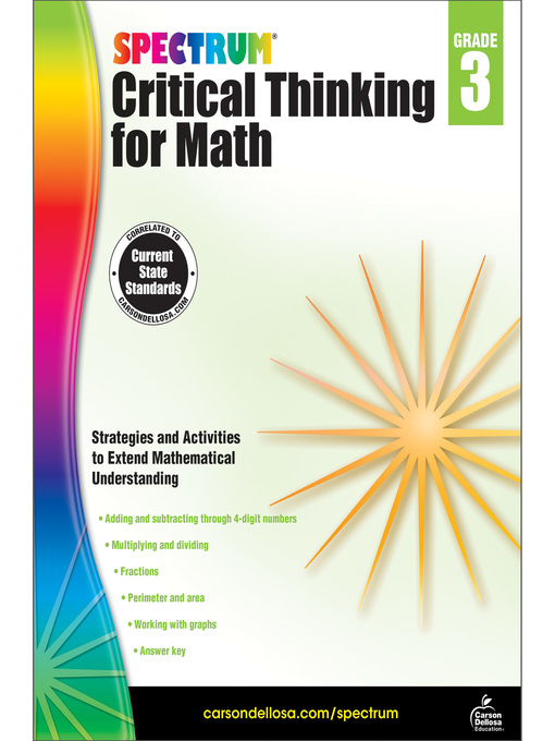 Title details for Spectrum Critical Thinking for Math, Grade 3 by Spectrum - Available